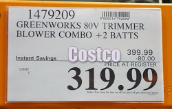 Costco Sale Price | Greenworks Pro 80V Cordless Trimmer and Blower