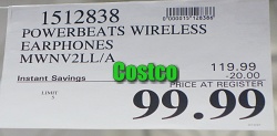 Costco Sale Price | Powerbeats Wireless Earphones