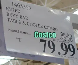 Costco Sale Price of Keter BevyBar Cooler