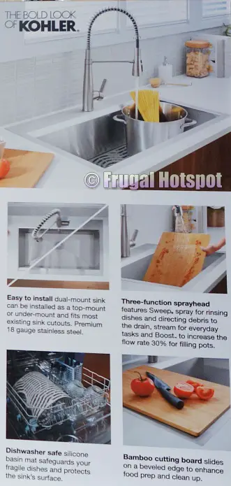 Description | Kohler Pro Inspired Sink Kit | Costco