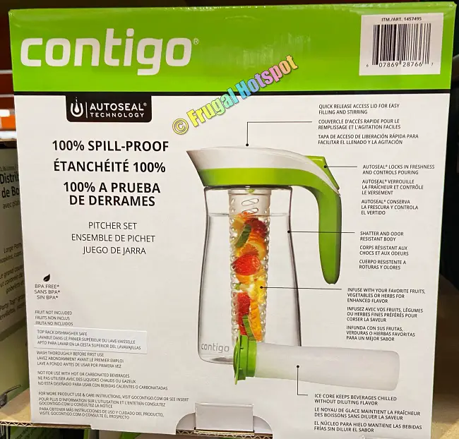 Details of Contigo Water Pitcher with Infuser | Costco