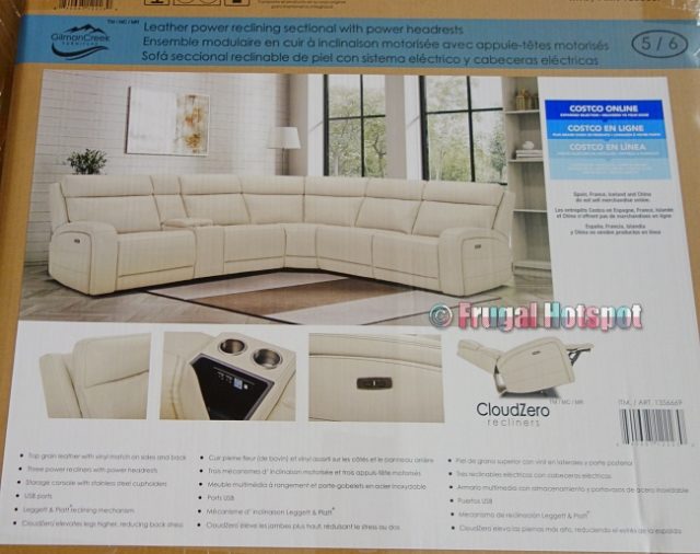 Gearhart Leather Power Reclining Sectional Costco Frugal Hotspot