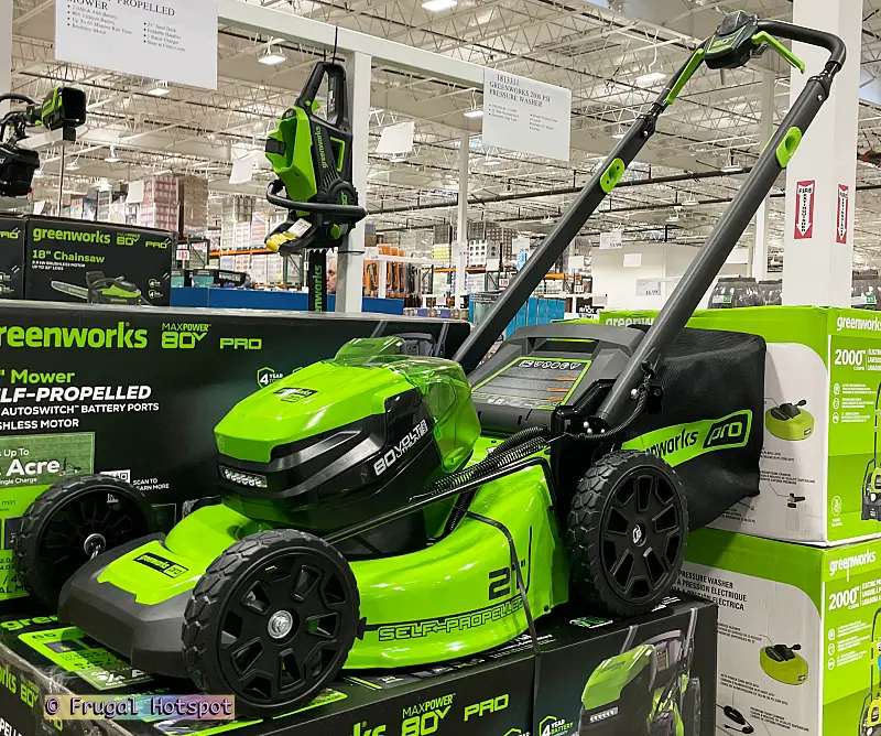 Greenworks Cordless Self Propelled Lawn Mower | Costco Display | Item 1704200