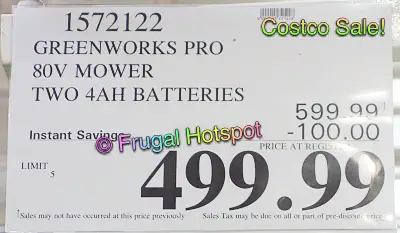 Greenworks Pro Cordless Lawn Mower | Costco Sale Price