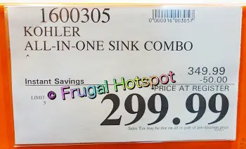 Kohler Pro Inspired Sink Kit Combo | Costco Sale Price