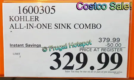 Kohler Pro Inspired Sink Kit | Costco Sale Price