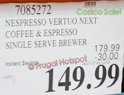 Nespresso Vertuo Next and Aeroccino3 Milk Frother | Costco Sale Price