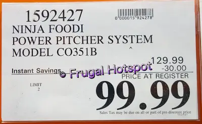 Ninja Foodi Power Pitcher System Model CO351B | Costco Sale Price