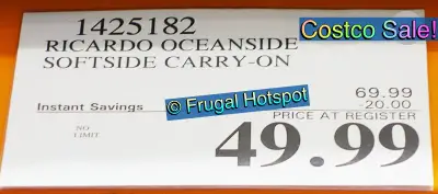 Ricardo Oceanside Soft Side Carry On | Costco Sale Price