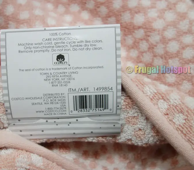 Ditsy Dot Bath Towel by Town & Country Living care instructions | Costco