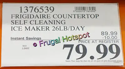 Frigidaire Countertop Ice Maker | Costco Sale Price