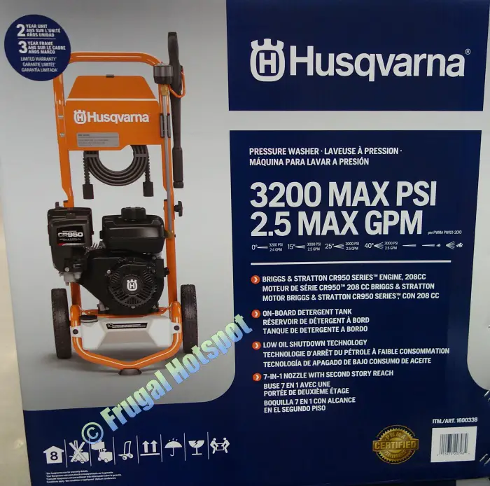 Husqvarna 3200 PSI Gas Powered Pressure Washer | Costco