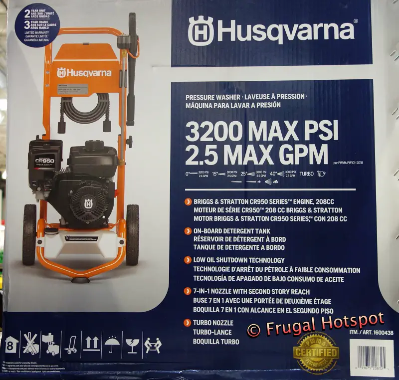 Husqvarna 3200 PSI Gas Powered Pressure Washer | Costco