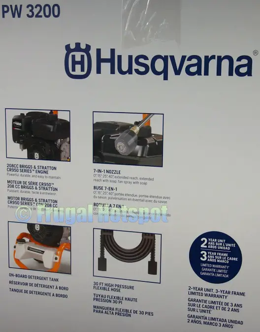 Husqvarna 3200 PSI Gas Powered Pressure Washer description | Costco