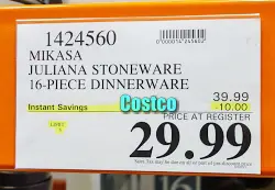 Mikasa Julianna Stoneware Dinnerware | Costco Sale Price