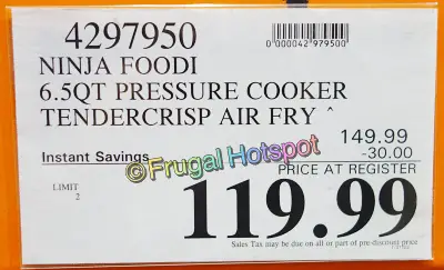 Ninja Foodi Pressure Cooker Tendercrisp Ari Fry | Costco Sale Price