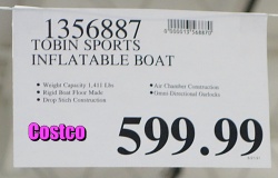 Tobin Sports Inflatable Boat | Costco Price