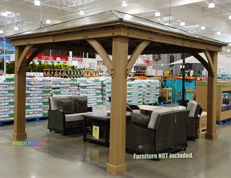 Yardistry Cedar Wood Gazebo with Aluminum Roof | Costco