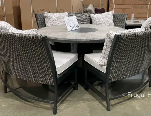 Agio Park Falls Outdoor Woven Bench Dining Set | Costco Display