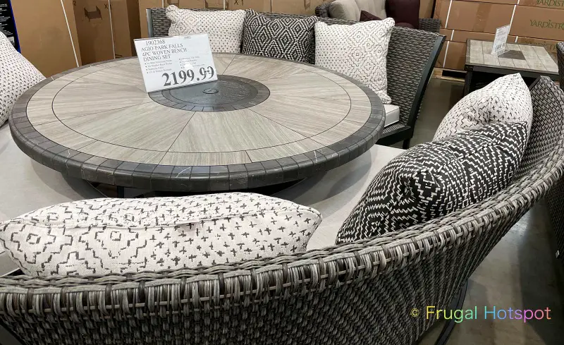 Agio Park Falls Outdoor Woven Bench Dining Set | Costco price