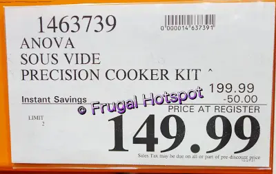 Anova Sous Vide Kit Precision Cooker | Costco Sale Price