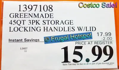 Greenmade InstaView 45-Quart Storage Bins 3 | Costco Sale Price