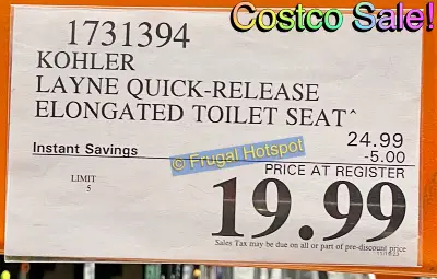 Kohler Layne Elongated Toilet Seat | Costco Sale Price | Item 1731394