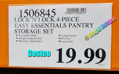 LocknLock Easy Essentials Pantry Storage Container | Costco Price