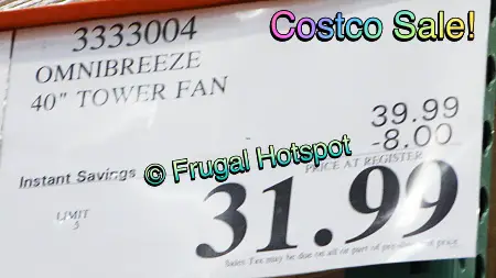 OmniBreeze Tower Fan | Costco Sale Price