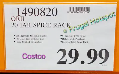 Orii 20 Jar Spice Rack | Costco Price