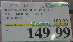 Razer Homerun Gaming Bundle Keyboard, headphones, mouse, mouse pad | Costco price