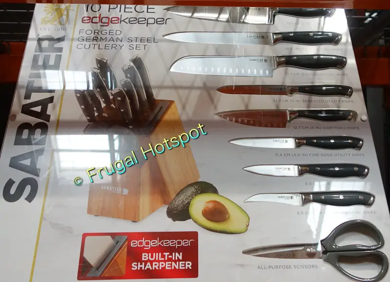 Sabatier 10-Piece Edgekeeper Forged German Steel Cutlery Set | Costco Display