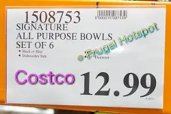 Signature Housewares Printed Bowls 6-Piece Set | Costco price