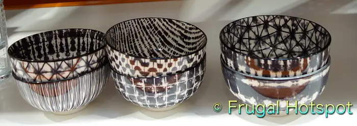 Signature Housewares Printed Bowls 6-Piece Set black | Costco display