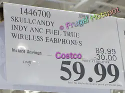 Skullcandy Indy ANC Fuel True Wireless Earphones | Costco Sale Price