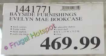 Bayside Furnishings Evelyn Mae Bookcase by Whalen | Costco Price