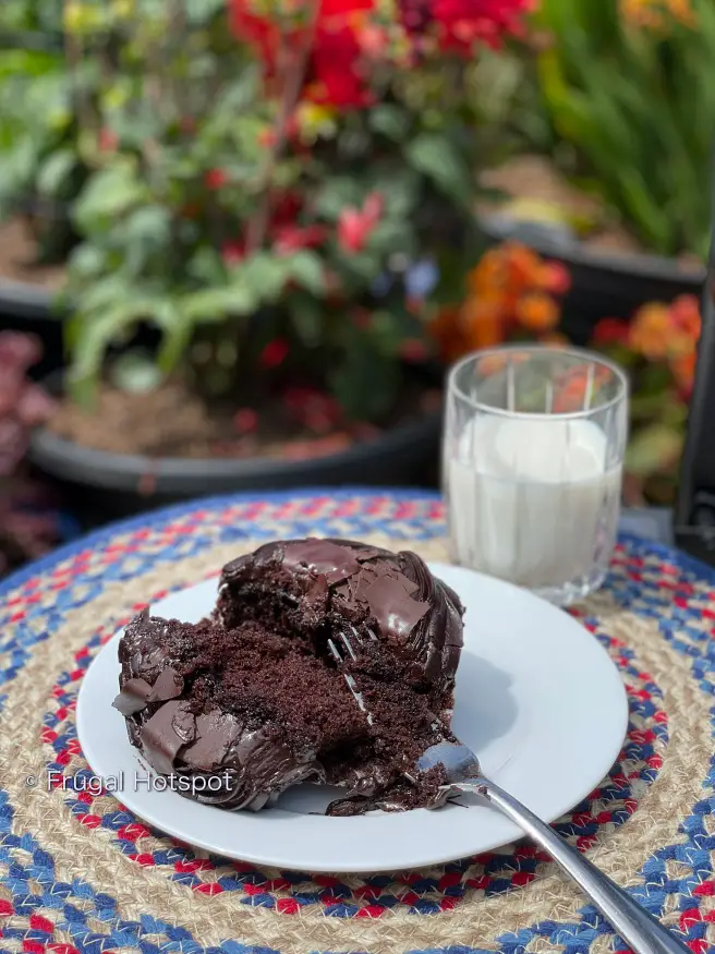 Costco Mini All American Chocolate Cake smashed | Frugal Hotspot