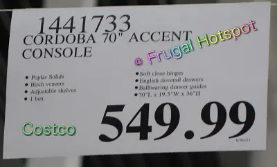 Craft and Main Cordoba Accent Cabinet | Costco Price
