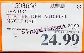 Eva-Dry Compact Dehumidifier | Costco Sale Price