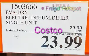 Eva-Dry EDV 1200 Compact Dehumidifier | Costco Sale Price