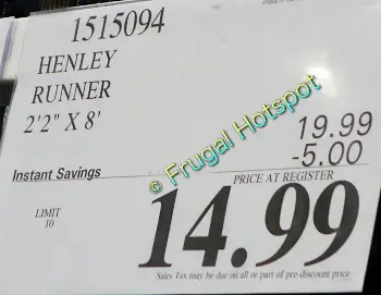 Henley Runner 2x8 | Costco Sale Price