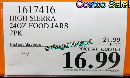 High Sierra Insulated Food Jar 2-Pack | Costco Sale Price