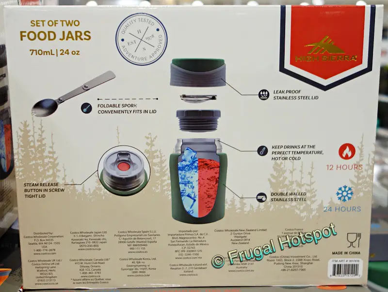 High Sierra Insulated Food Jar 2-Pack | features | Costco