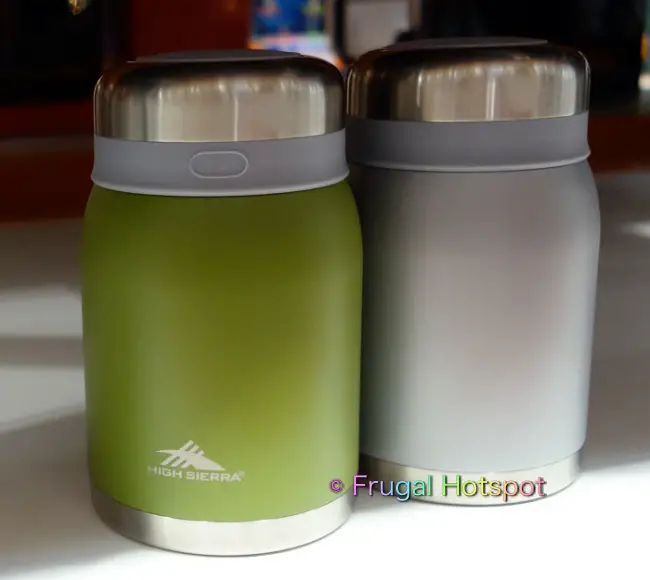 High Sierra Vacuum Insulated Stainless Steel Food Jar Green and gray | Costco Display