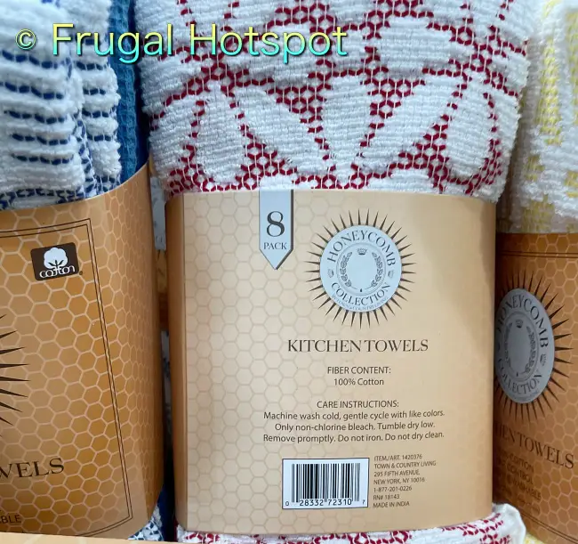 Honeycomb Kitchen Towels 8-Pack by Town and Country Living description | Costco