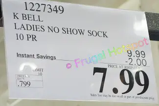 K. Bell No Show Socks 10-Pairs | Costco Sale Price