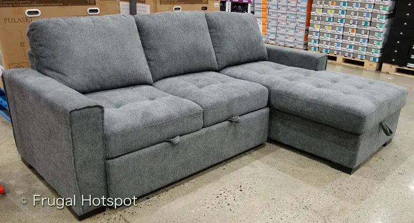 Kendale Convertible Fabric Sofa Chaise with Pull-Out Bed by Pulaski | Costco Display