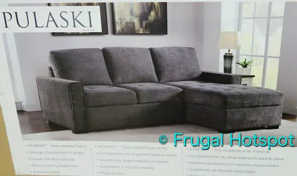 Kendale Convertible Fabric Sofa Chaise with Pull-Out Bed by Pulaski | Costco