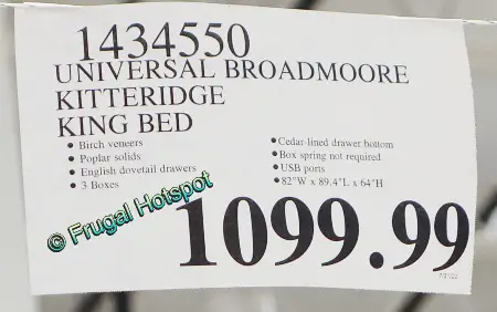 King Size Kitteridge Storage Bed by Universal Broadmoore | Costco Price