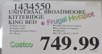 Kitteridge Storage Bed King Universal Broadmoore | Costco Price